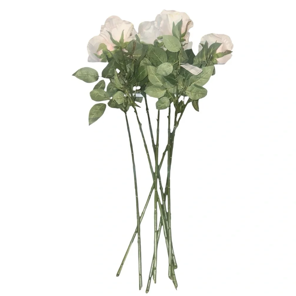 NWT Ashland Michael’s Ivory Lt Pink Faux Long Stem Rose Florals 7 Piece Wedding